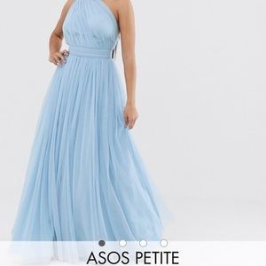 ASOS Petite one shoulder tulle maxi dress Size 6P